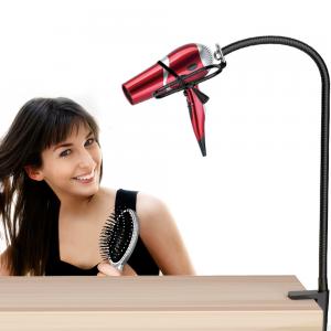 HOSOM Hair Dryer Stand Holder, 360 Degrees Rotation with Adjustable Clamp, Stainless Steel Heavy Duty Table Blow Dryer Holder for Hair Styling