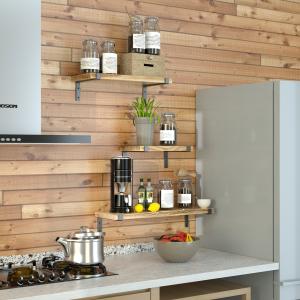 HOSOM Wall Mounted Shelves Set of 3, Rustic Wood Farmhouse Shelves for Living Room and Bedroom